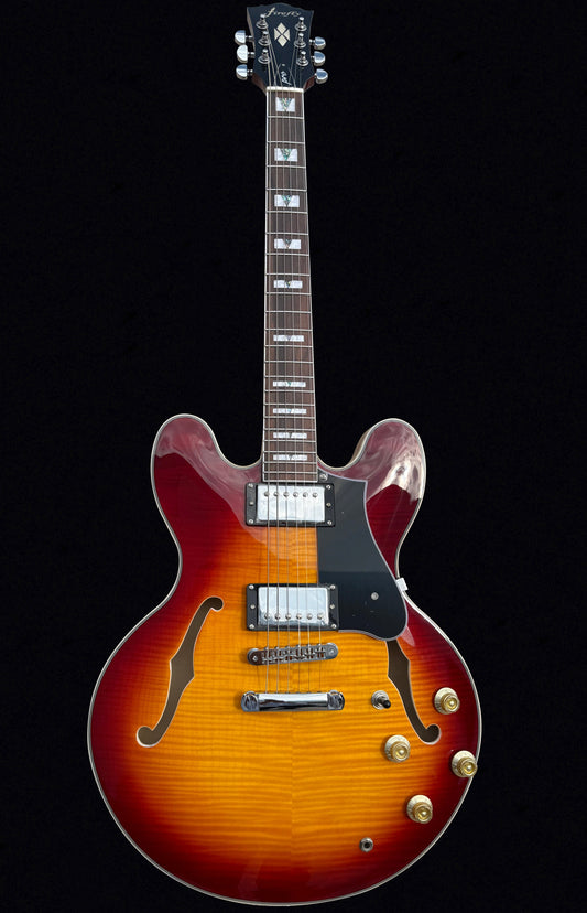New Firefly Full Size Semi Hollow body Electric Guitar (Sunburst Color)