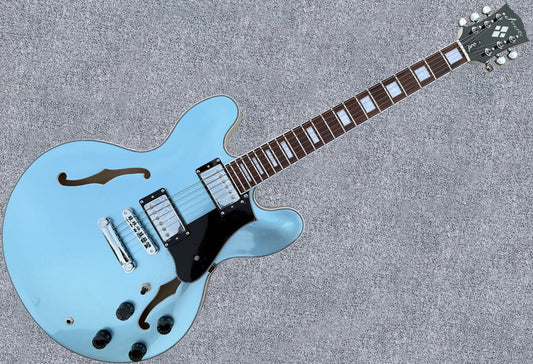 Firefly FF338PRO Full Size Semi Hollow body Electric Guitar (Metallic Blue Color)