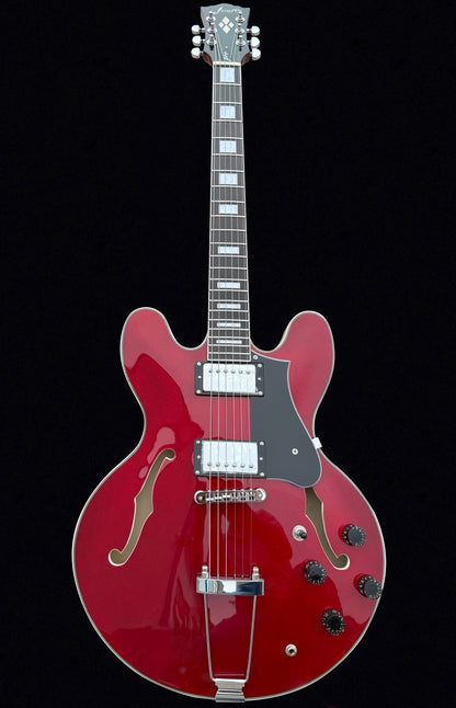 Firefly FF338PRO Full Size Semi Hollow body Electric Guitar (Transparent Red Color)