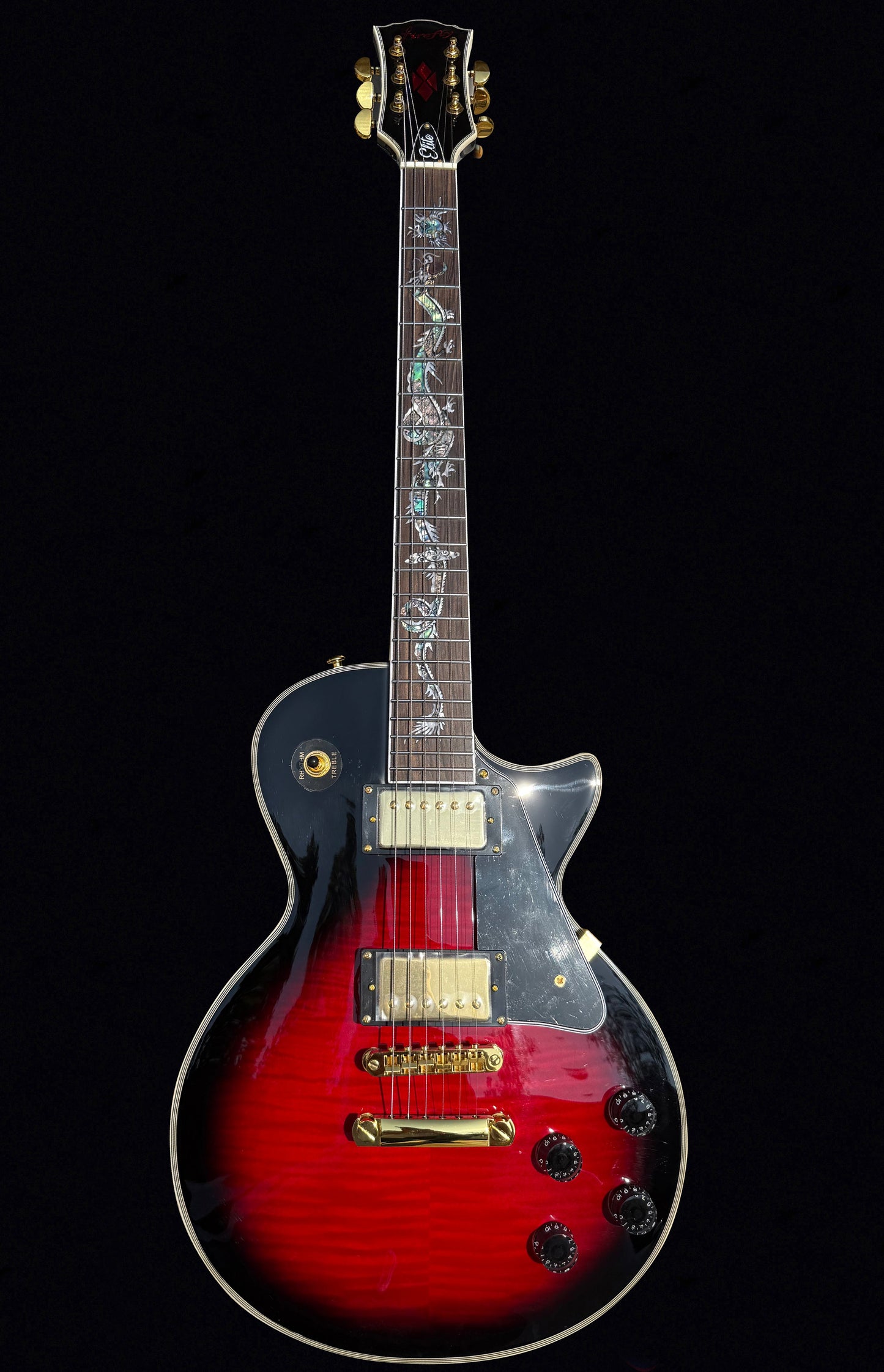 New Firefly FFSP Electric Guitar with Dragon Inlay (Redburst Color)
