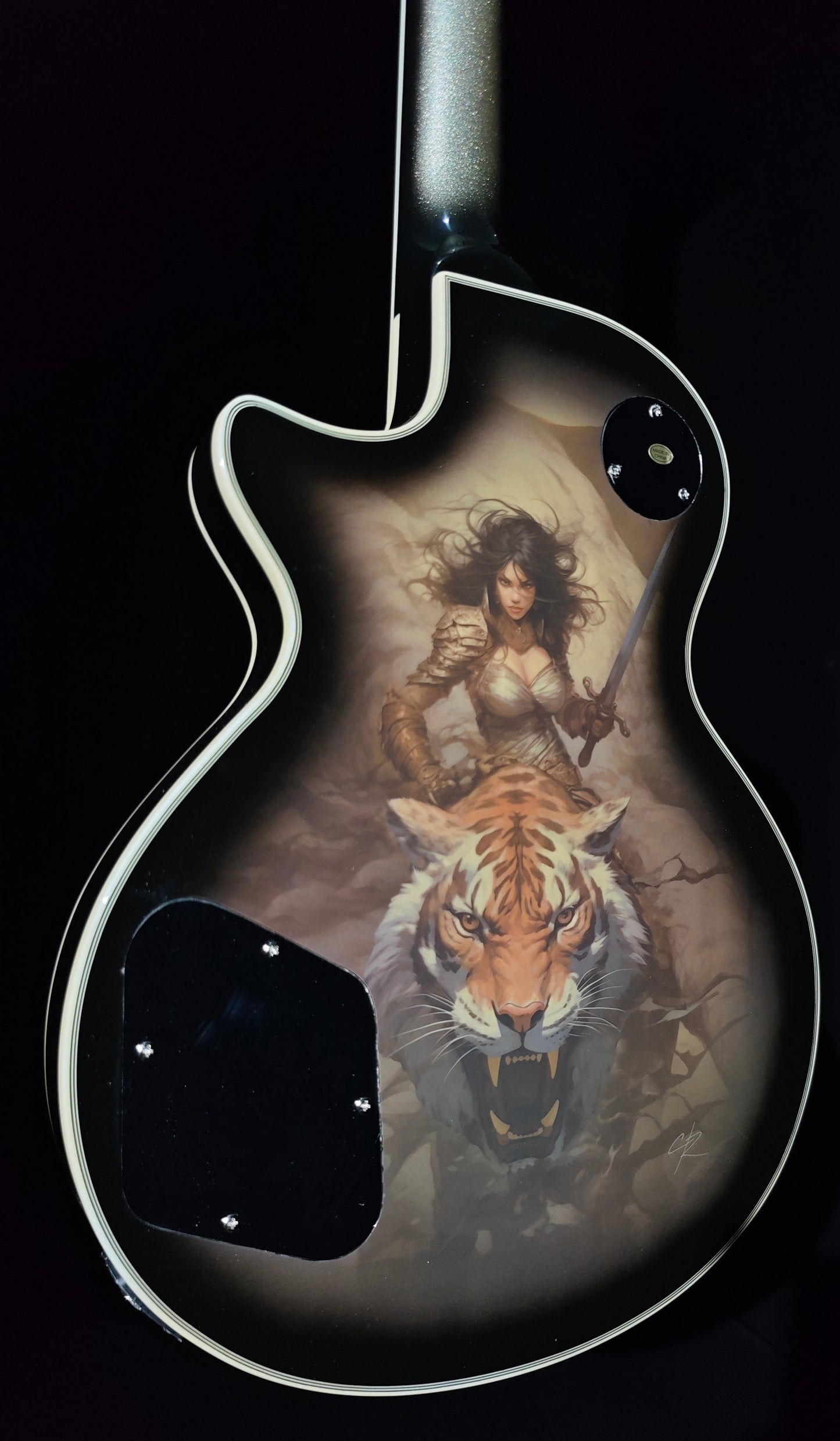 NEW Firefly FFSP CUSTOM ELECTRIC GUITARS ROLLER BRIDGE (Vintage Silver BURST) Tiger Queen