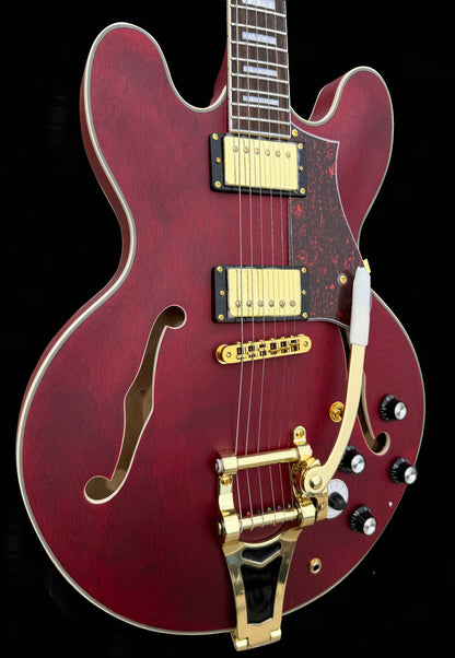 New Firefly FF338PRO Full Size Semi Hollow body Electric Guitar (Matte Red Color)