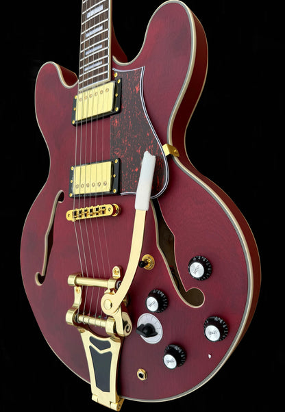 New Firefly FF338PRO Full Size Semi Hollow body Electric Guitar (Matte Red Color)